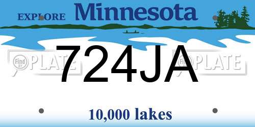 724JA Minnesota License Plate