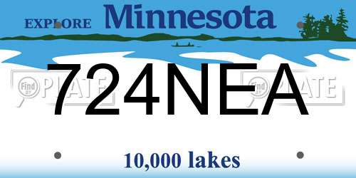 724NEA Minnesota License Plate