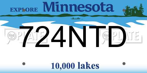 724NTD Minnesota License Plate