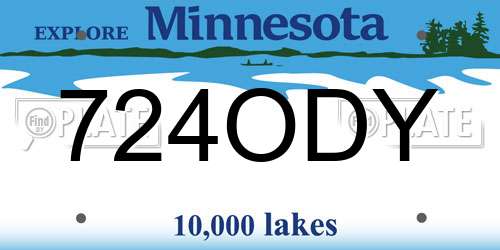 724ODY Minnesota License Plate