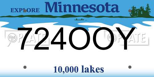 724OOY Minnesota License Plate