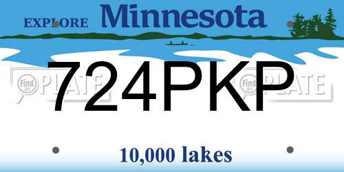 724PKP Minnesota License Plate