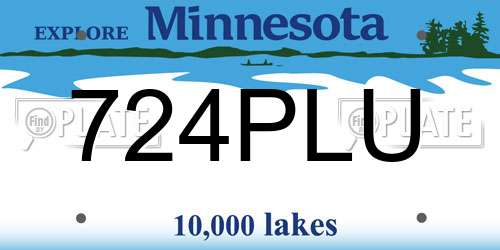 724PLU Minnesota License Plate