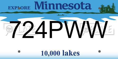 724PWW Minnesota License Plate