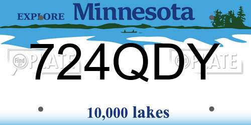 724QDY Minnesota License Plate