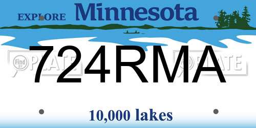 724RMA Minnesota License Plate