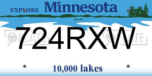 724RXW Minnesota License Plate