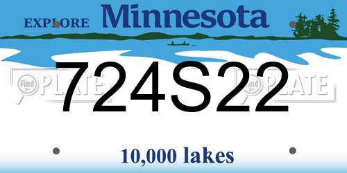 724S22 Minnesota License Plate