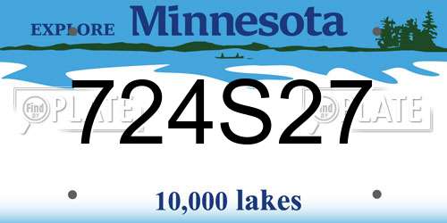 724S27 Minnesota License Plate