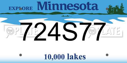 724S77 Minnesota License Plate