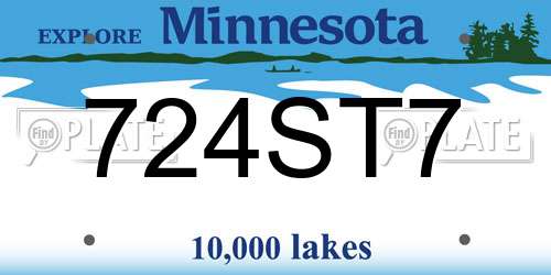 724ST7 Minnesota License Plate