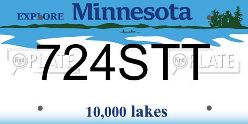 724STT Minnesota License Plate