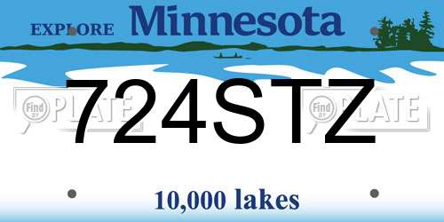 724STZ Minnesota License Plate