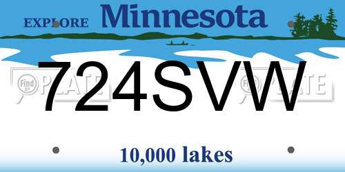 724SVW Minnesota License Plate