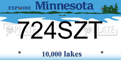 724SZT Minnesota License Plate