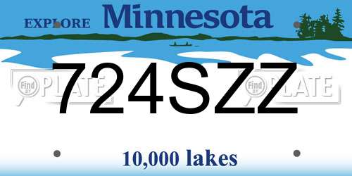 724SZZ Minnesota License Plate
