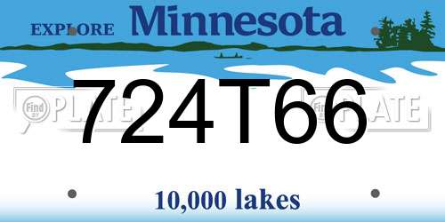 724T66 Minnesota License Plate