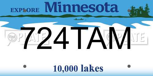 724TAM Minnesota License Plate