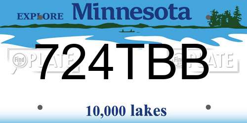 724TBB Minnesota License Plate