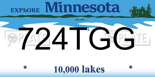 724TGG Minnesota License Plate