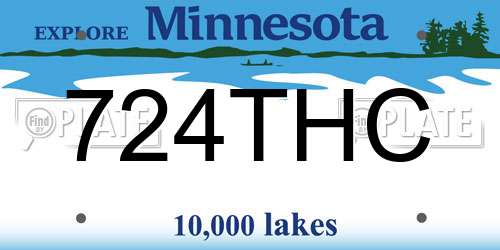724THC Minnesota License Plate