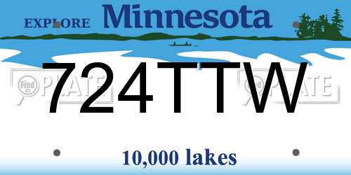 724TTW Minnesota License Plate