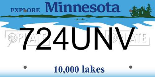 724UNV Minnesota License Plate