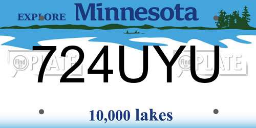 724UYU Minnesota License Plate