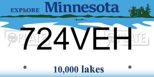 724VEH Minnesota License Plate