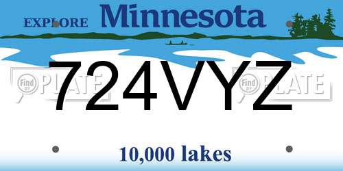 724VYZ Minnesota License Plate