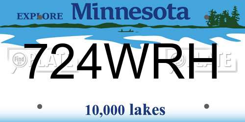 724WRH Minnesota License Plate