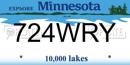 724WRY Minnesota License Plate
