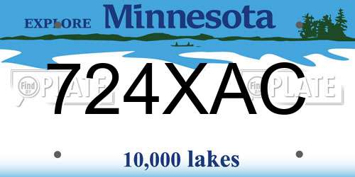 724XAC Minnesota License Plate