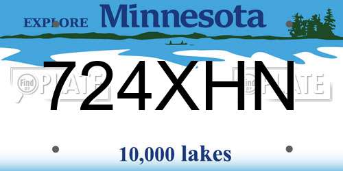 724XHN Minnesota License Plate
