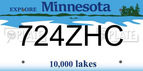 724ZHC Minnesota License Plate