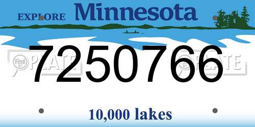 7250766 Minnesota License Plate