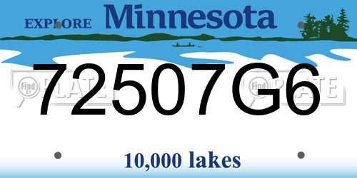 72507G6 Minnesota License Plate