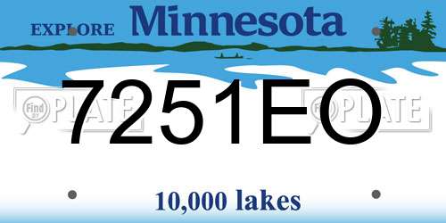 7251EO Minnesota License Plate