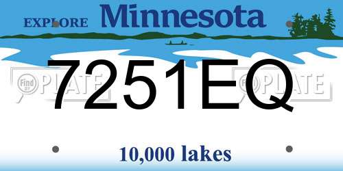 7251EQ Minnesota License Plate