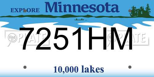 7251HM Minnesota License Plate