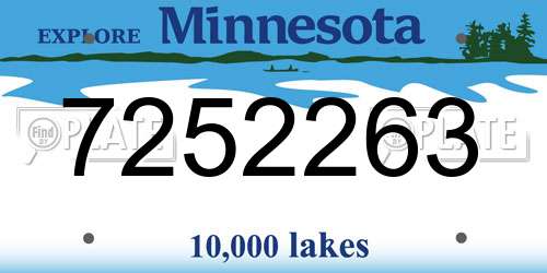 7252263 Minnesota License Plate