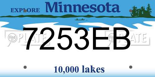 7253EB Minnesota License Plate