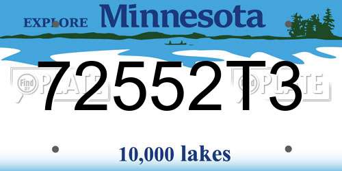 72552T3 Minnesota License Plate