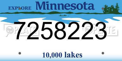 7258223 Minnesota License Plate