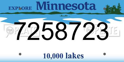 7258723 Minnesota License Plate