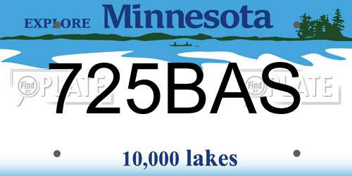 725BAS Minnesota License Plate