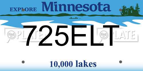 725ELT Minnesota License Plate