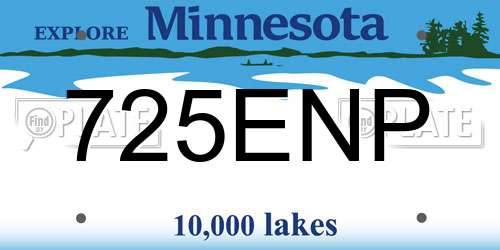 725ENP Minnesota License Plate