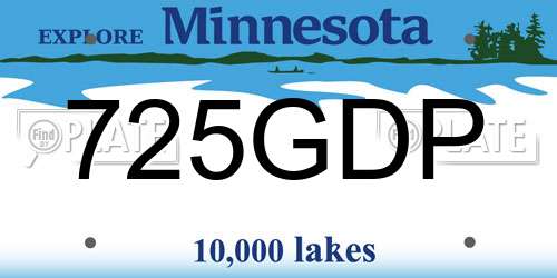 725GDP Minnesota License Plate