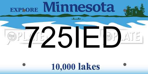 725IED Minnesota License Plate